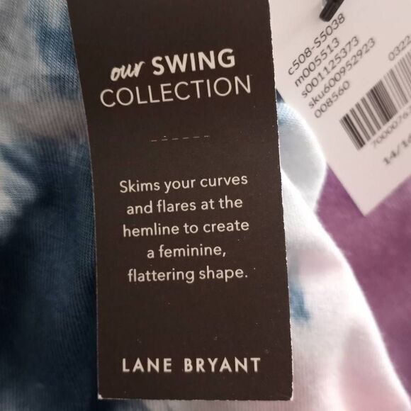 LANE BRYANT Swing Flutter-Sleeve Off-The-Shoulder Babydoll Tee SZ.14/16 NWT - Picture 11 of 11